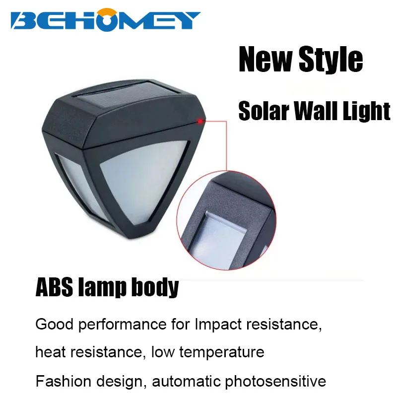 Free Shipping New Triangle Shape LED Solar Wall Light automatic