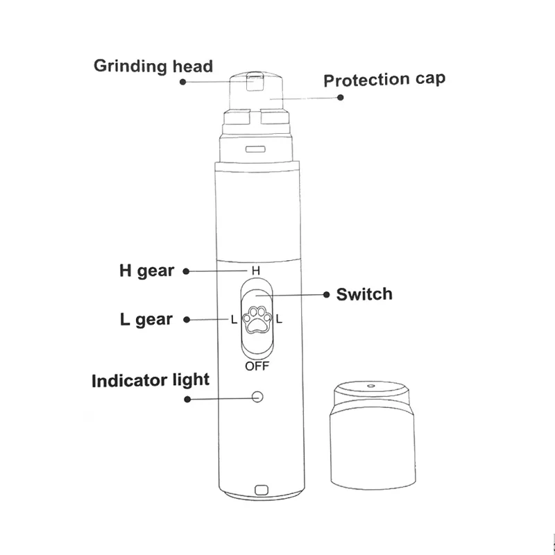 Электрический шлифовальный станок для ногтей для домашних животных, высокая/низкая скорость, обрезка ногтей для домашних собак, кошек, электрический шлифовальный станок для ногтей