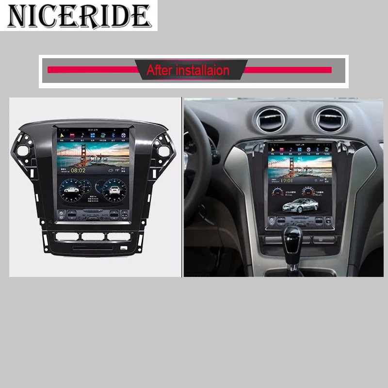 Excellent Android 7.1 GPS Navi 10.4" Vertical Screen Tesla Style Car DVD Multimedia for Ford Mondeo 2007-2012 2GB 32/64GB BT Radio wifi 5