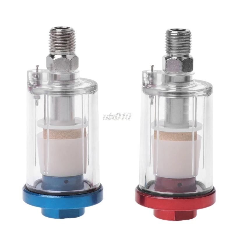 Spray Gun 1/4" Air Line Mini Filter/Water Trap Clear 9cm Painting