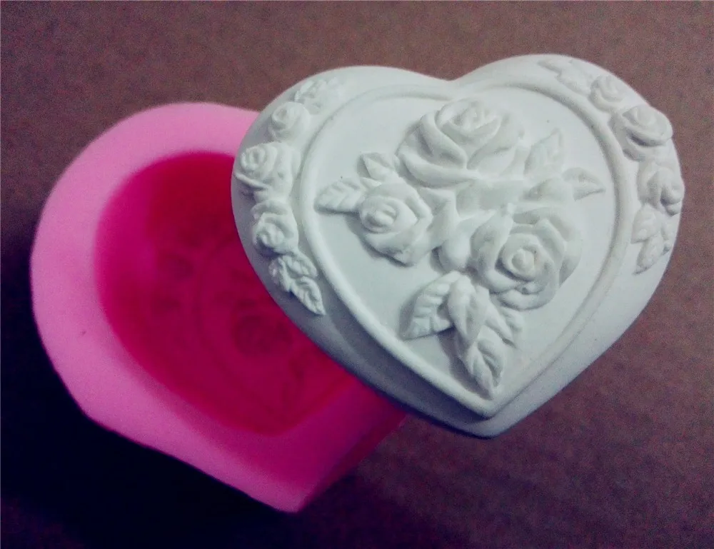 3D Сердце розы Формы для мыла формы для мыла силиконовые формы