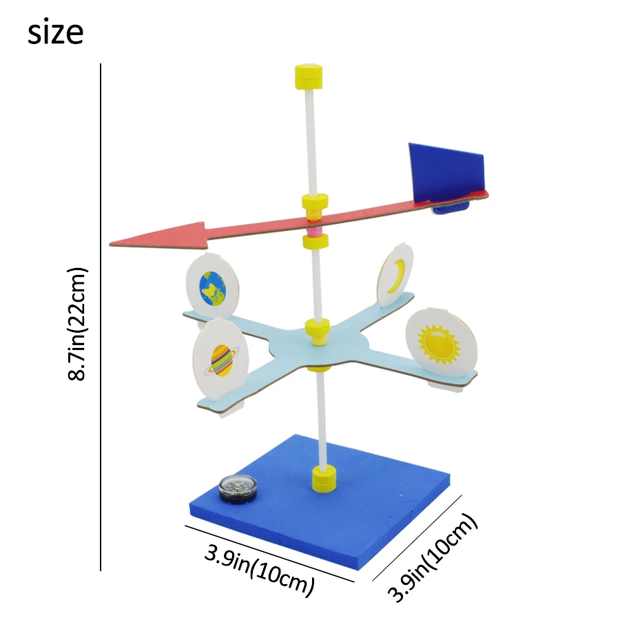 DIY тест направление ветра сборные игрушки для детей, исследуя природу, научное исследование, модели, наборы игрушек, уровень ветра, экспериментальный