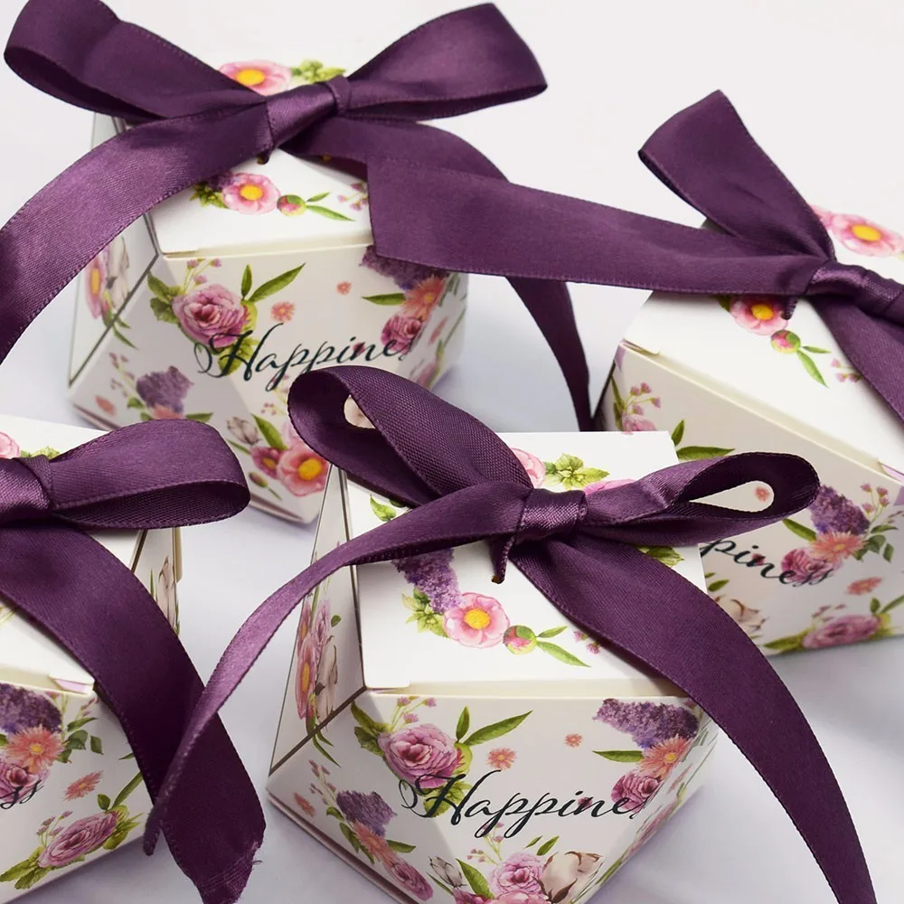 Фиолетовый Алмаз Стиль Свадебные сувениры вечерние принадлежности украшения детский душ счастье Подарочная коробка бумага Подарочный пакет конфеты коробка