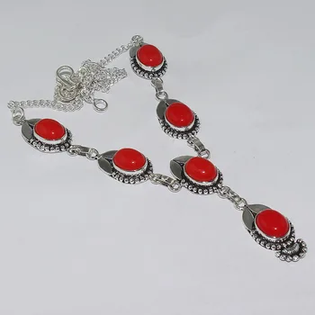 

Coral Necklace Silver Overlay over Copper , 44.5 cm, N2152