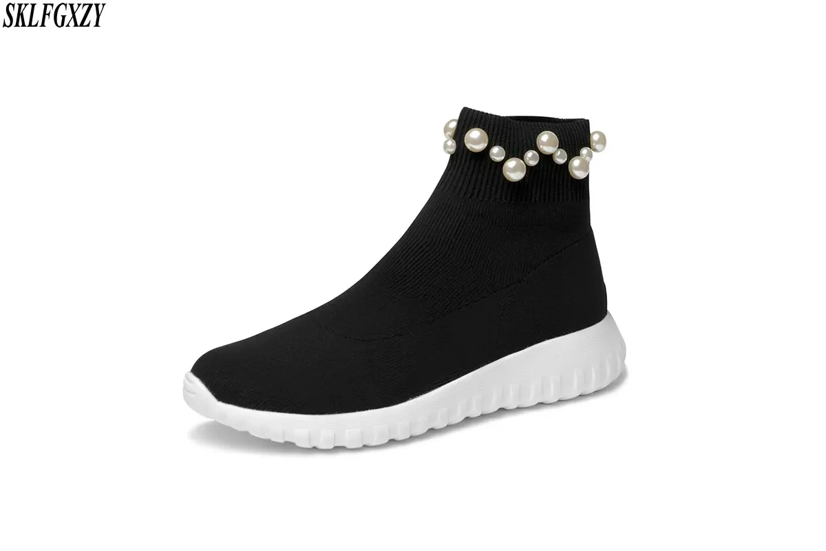 

2018 Hot selling casual fashion boots girl's socks boots stretch fly fabric European fashion style women boots size 34-40