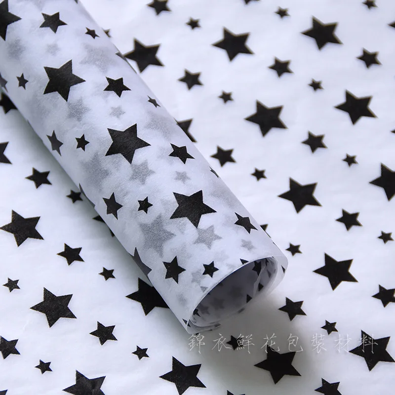 20 шт. бумажная подарочная упаковка с золотым принтом тонкая бумага для рукоделия свадебный подарок, украшение на день рождения, товары для украшения дома - Цвет: balck star