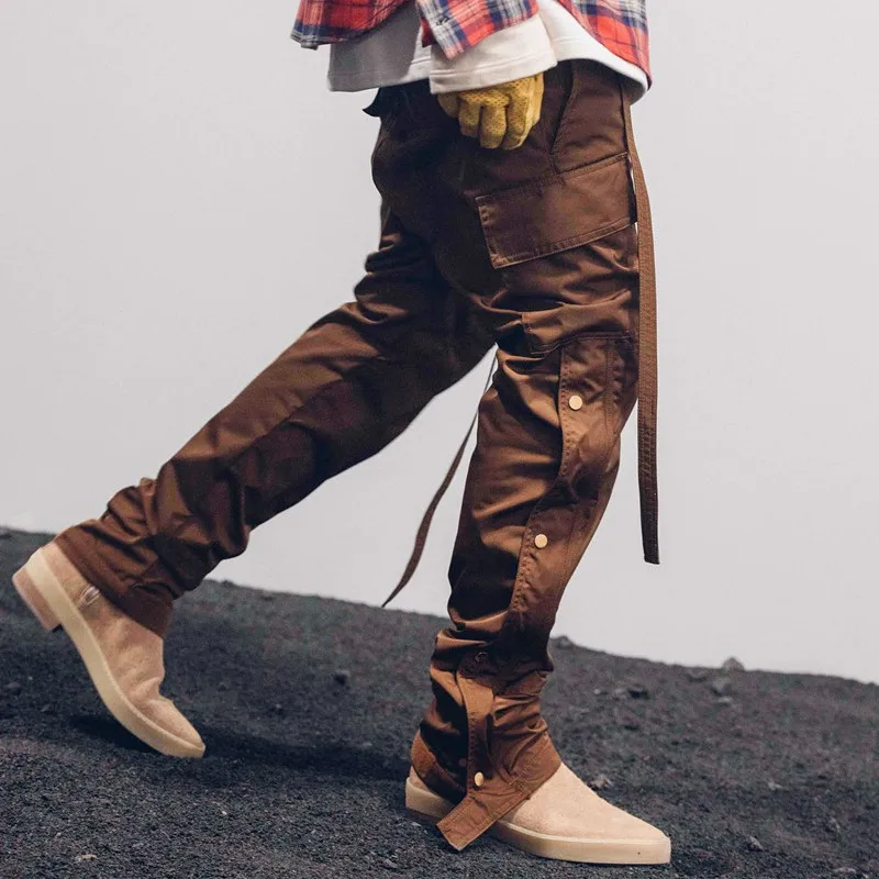 

Men Long Pants Women Hip Hop Kanye West streetwear Functional Harajuku Windbreaker Joggers tactical Pants Trousers sweatpants