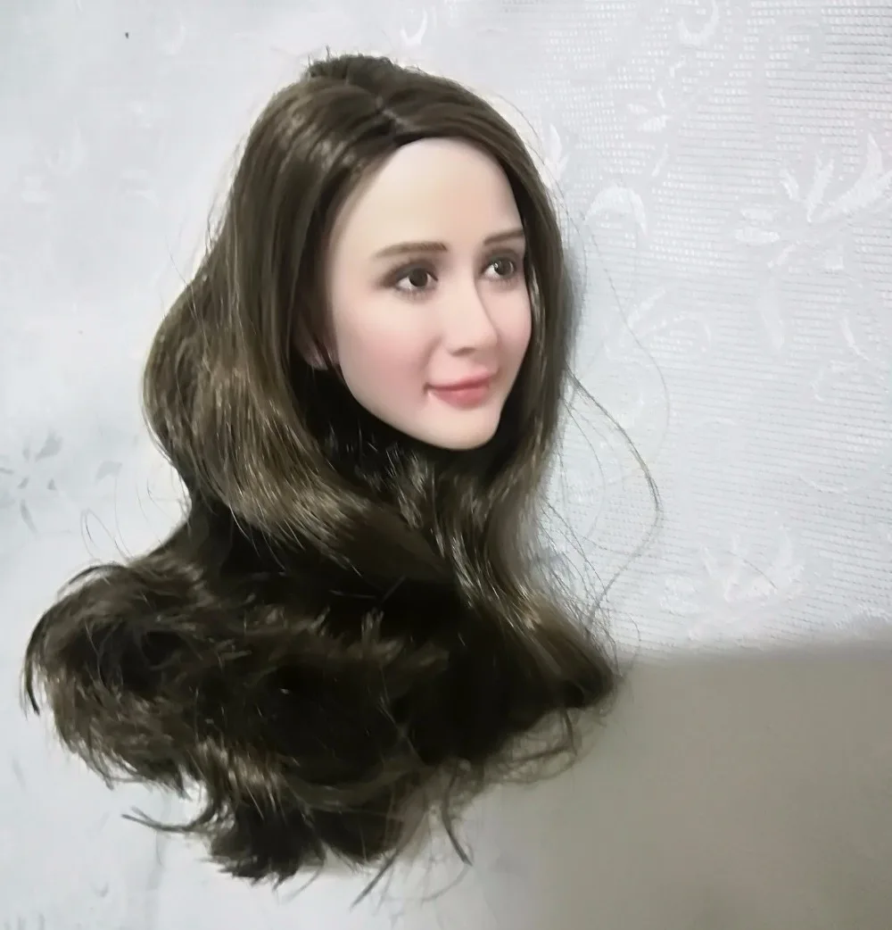 1" женская фигура на заказ голова лепить 1/6 азиатская девушка черные длинные волосы модель игрушки для 12" фигурка тела аксессуар