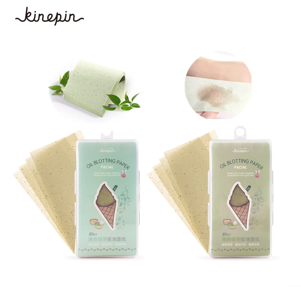 80Pcs Facial Tissue Papers Green Tea Smell Makeup Cleansing Oil