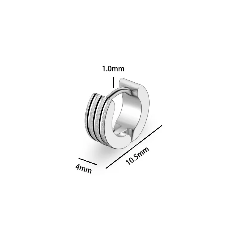 1Pair Fashion Punk Creoles Small Hoop Earrings Ear Plugs Titanium Steel 4x10.5mm Silver Gold Anti-allgergic Body Jewelry For Men2