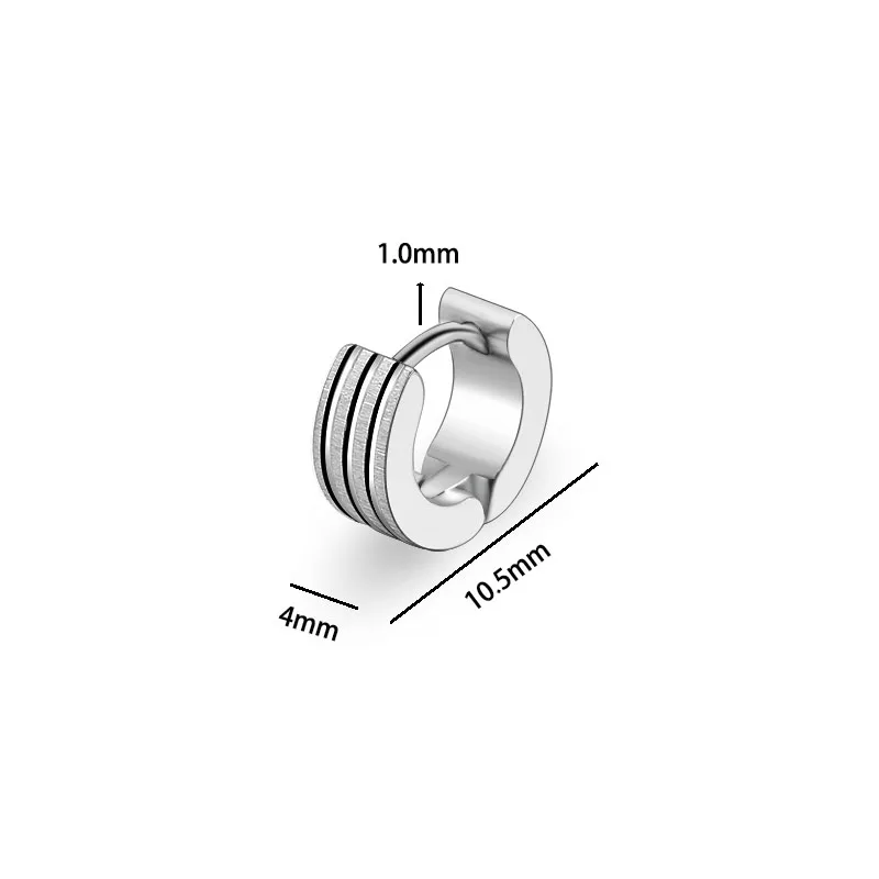 1 пара, модные панковские креолы, маленькие серьги-кольца, заглушки для ушей, титановая сталь, 4x10,5 мм, серебро, золото, антиallgergic, ювелирные изделия для тела для мужчин