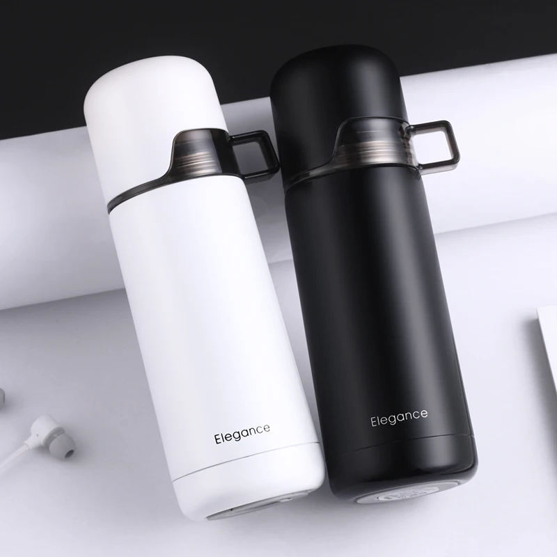 

350ML Kids Stainless Steel Feeding Thermos Cup with Small Cup Vacuum Flask Office Hot Water Bottle Travel Thermal Coffee Mug