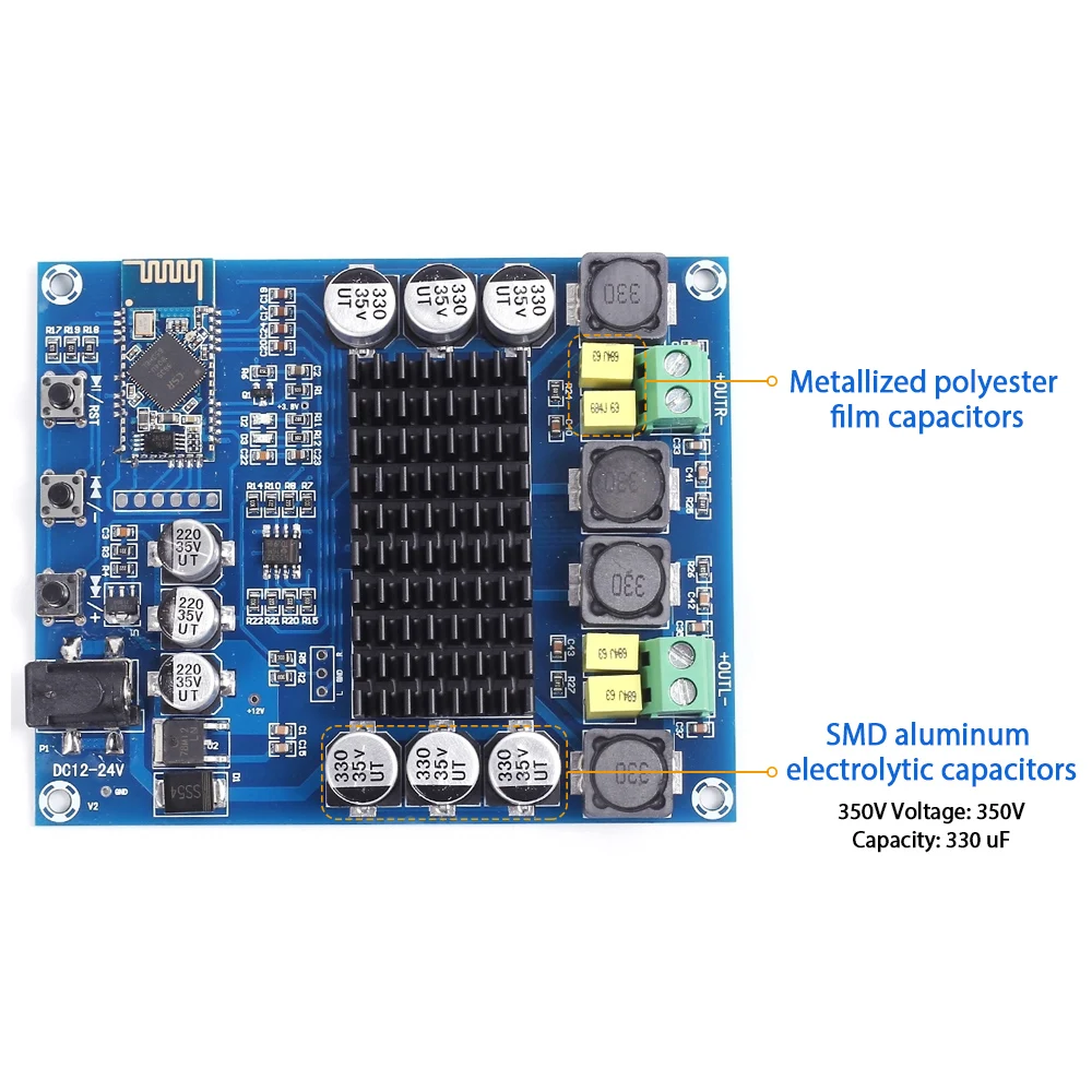 Bluetooth цифровой аудио усилитель модуль двухканальный плата 2x120 Вт TPA3116D2 XH-M548 для Bluetooth обмена беспроводной динамик DIY