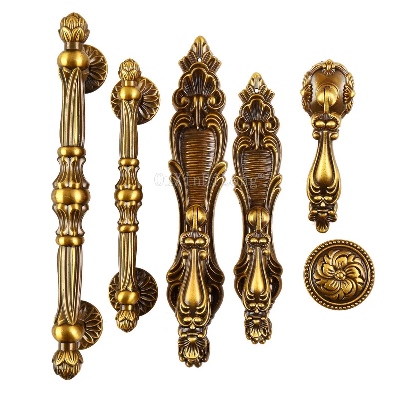 10PCS European Antique Zinc Alloy Solid Door Handles Furniture Handles