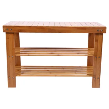

2 Tier Modern Bamboo Multi Function Shoe Rack Storage Organiser Bench Shelf Stand