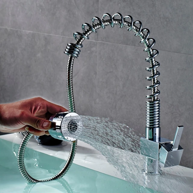 Auralum Kitchen Faucet pull out Spring connector 1/2 Faucets With Spary  Head NVT641U - AliExpress
