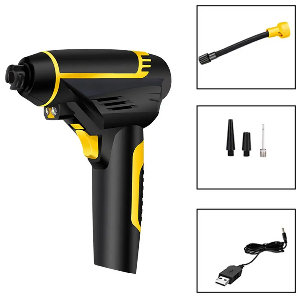 Car Portable Air Compressor Pump Rechargeable Inflator Hand Held Tire Inflation with Light LCD Digital USB Charging Repair Tool Car Portable Air Compressor Pump Rechargeable Inflator Hand Held Tire Inflation with Light LCD Digital USB Charging Repair Tool