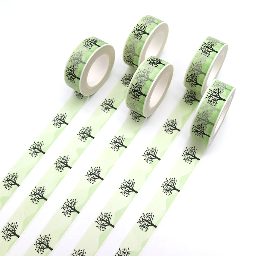 

1 PCS Creative Tree Washi Tape DIY Decorative Tape Color Paper Office Adhesive Tapes Kawaii Stationery Masking Tape Sticker