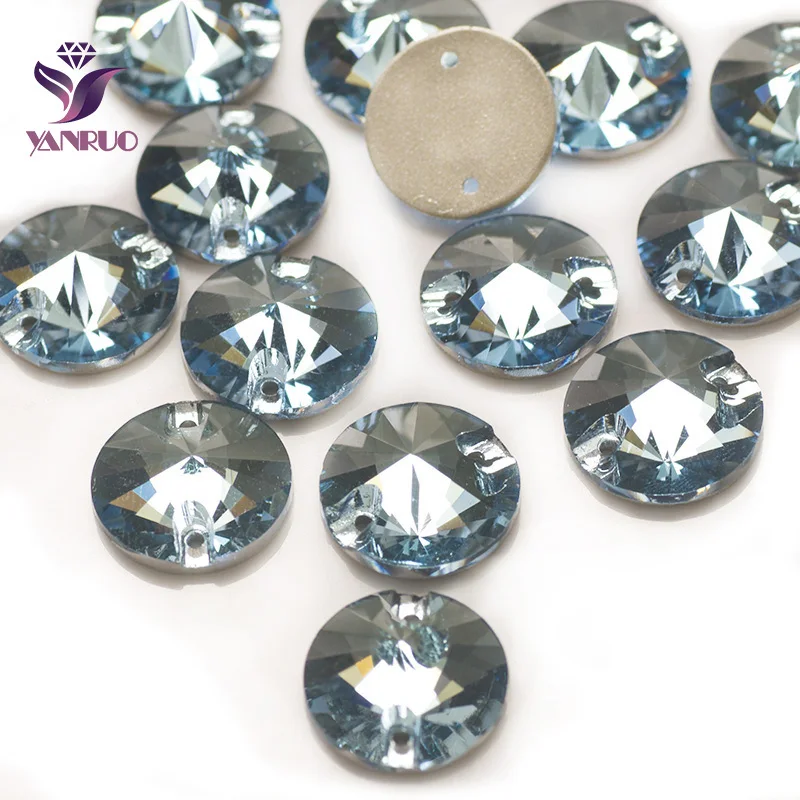 Buy Aquamarine 3200 Rivoli Sew on Rhinestones Flat Back Rhinestone Sewing