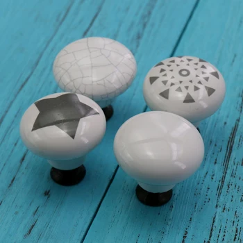 

10PCS White Ceramic Knobs 33mm Cabinet Puller Drawer Pull Handle Kitchen Door Wardrobe Cupboard Knob Hardware