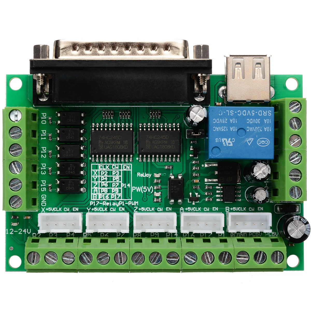 1 шт. 5 оси ЧПУ коммутационная плата для шагового двигателя контроллер драйвера MACH3 без USB кабеля