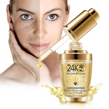 

24k Gold Serum Shrink Pore Face Serum Hyaluronic Acid Moisturizing Whitening Essence Face Cream Anti-Aging Dry Skin Care