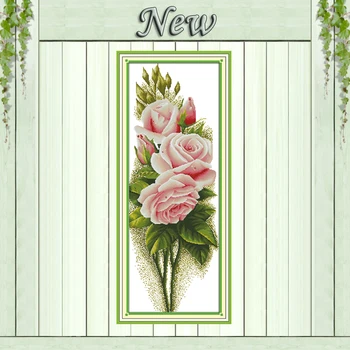 

Pink rose love home decor crafts diy painting counted print on canvas DMC 11CT 14CT kits Cross Stitch embroidery needlework Sets