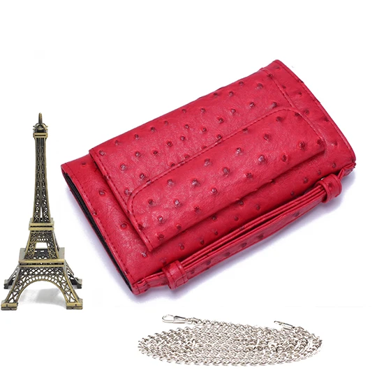 HIGHREAL Сумки из натуральной кожи для женщин, сумки через плечо со змеиным животным, клатч на цепочке, роскошные маленькие дизайнерские сумки с крокодиловым узором - Цвет: Ostrich Red