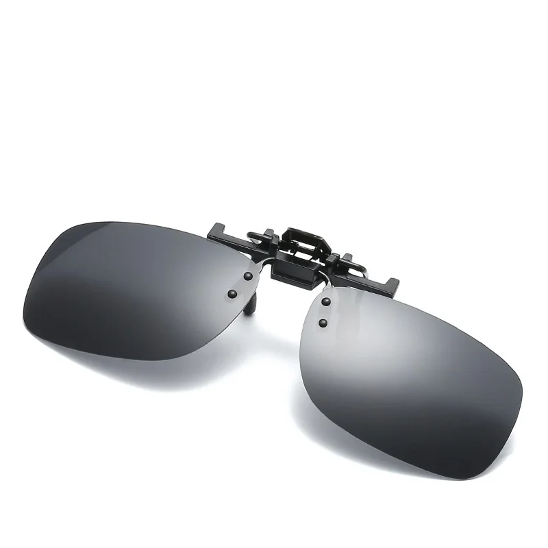 Унисекс поляризованные прикрепляемые солнцезащитные очки для близоруких вождения Ночное видение зажим для объектива - Цвет линз: black