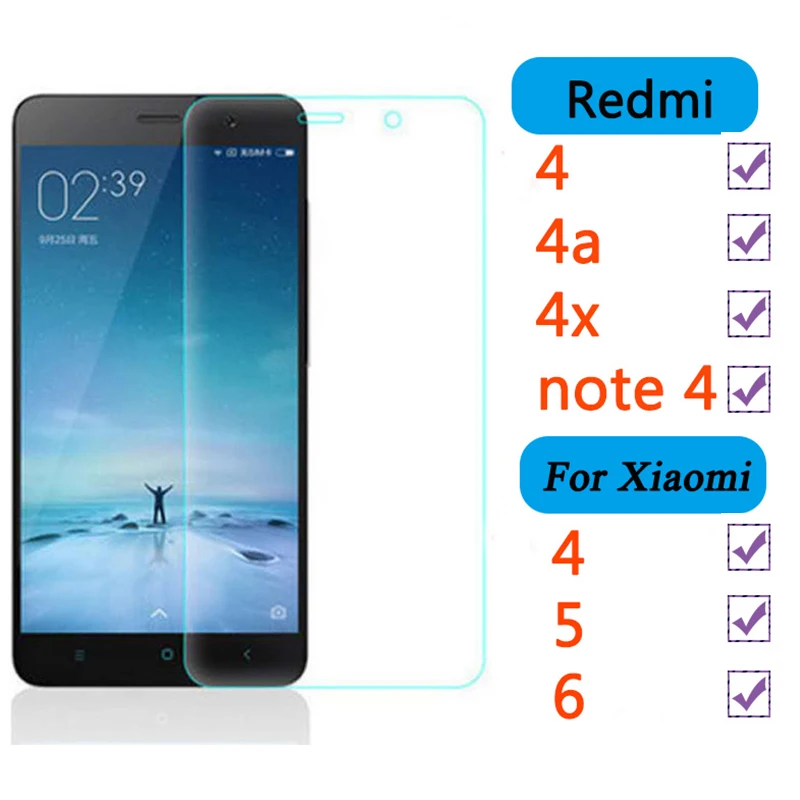 Для xiaomi redmi 4x защита стекла xiaomei siaomi note 4 пленка xiomi ksiomi x4 5 6 a4 Закаленное стекло