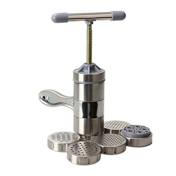 New Stainless Steel Noodle Maker With 5 Models Manual Noodles Press Pasta Machine Kitchen Tools Vegetable
