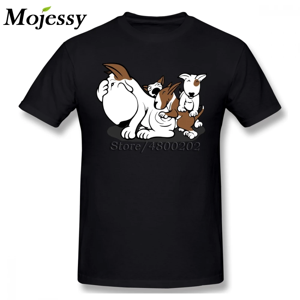 Bull Terrier Puppies Dog T-shirt For Men Plus Size 5XL 6XL Team Tee