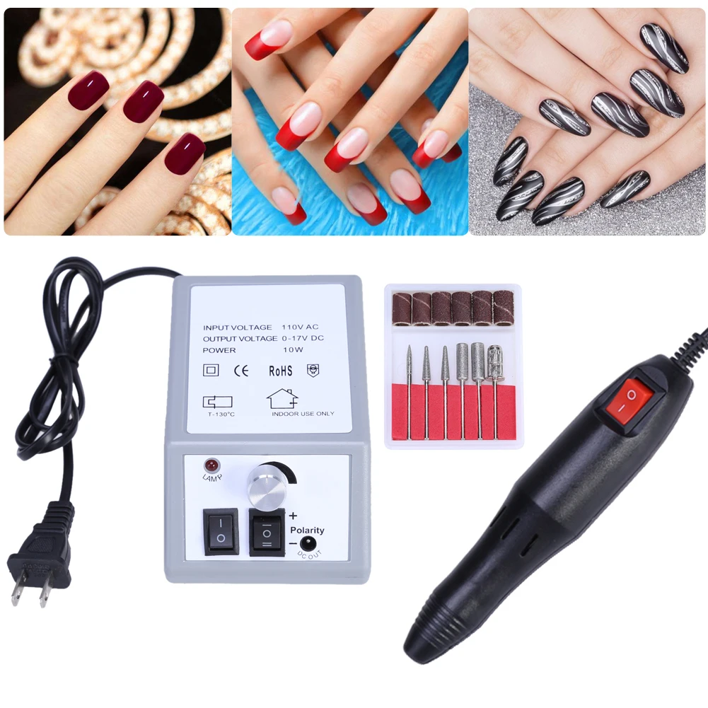 

Electric Nail Art Drill Machine 20000RPM Equipment Manicure Kit Tool Nail File Bit Sanding Band Accessory Eu plug