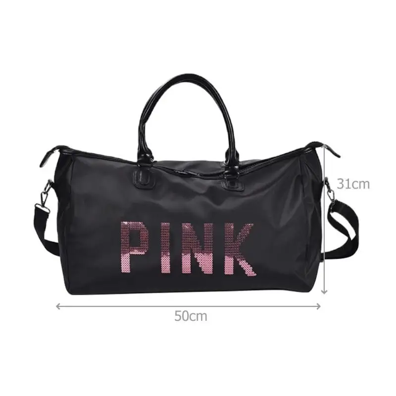 Спортивная сумка для женщин для фитнеса, нейлоновая, водонепроницаемая, для занятий йогой на открытом воздухе, сумка на плечо, женская, для упражнений, большая емкость, Сумка с буквенным принтом