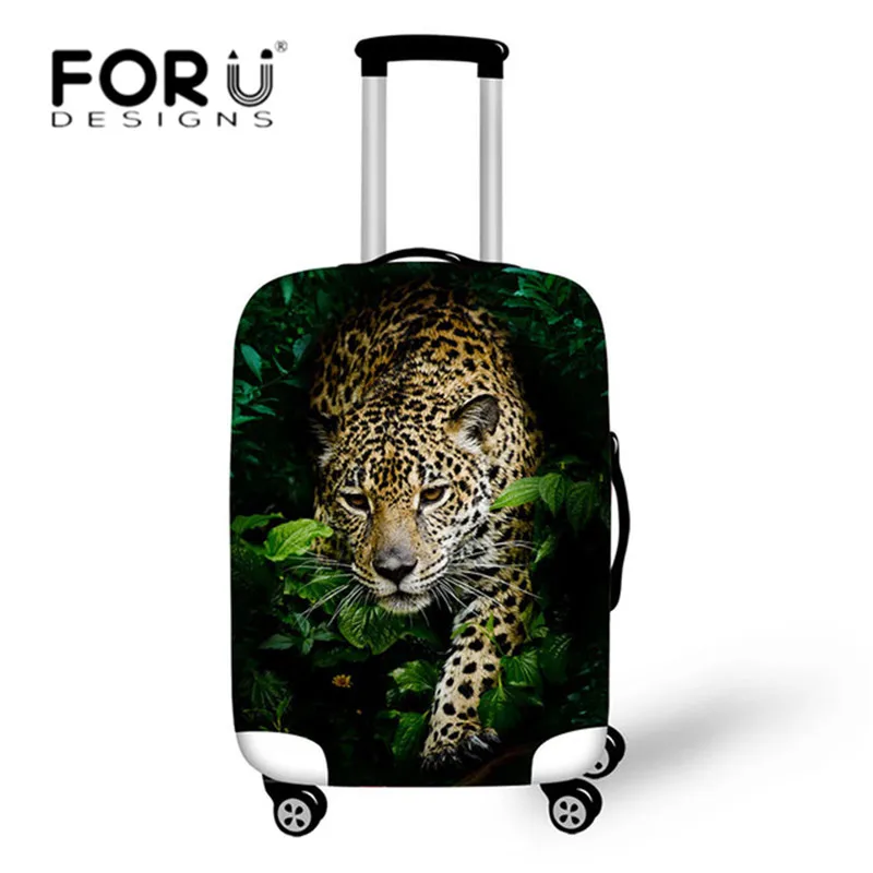 FORUDESIGNS/3D леопардовый чехол с изображением льва тигра для багажа, Дорожный чемодан, Защитные чехлы для 18-30 дюймов, эластичные плотные чехлы - Цвет: CJ0883