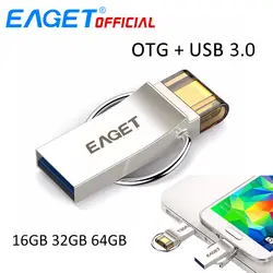 EAGET USB Флешка 32 ГБ USB 3,0 флеш-накопитель 16 ГБ Флешка 64 ГБ Micro USB OTG U диск USB накопитель для samsung телефонов ПК