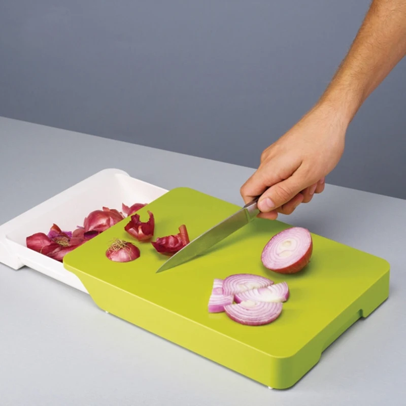 

Kitchen Tools Plastic Chopping Block Multifunctional Drawer Storage Chopping Blocks Double Layer Antibacterial Cutting Board
