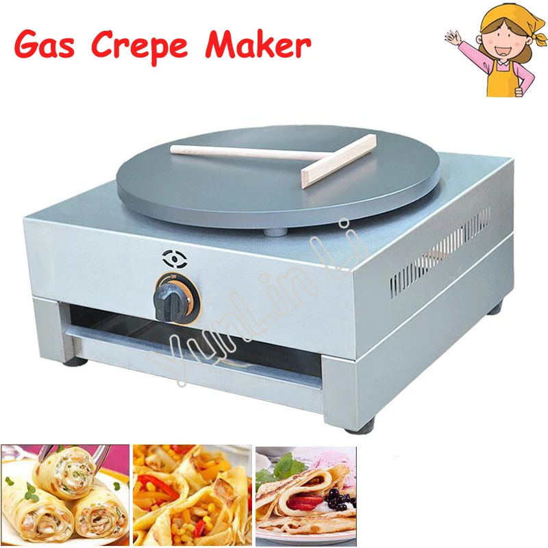 Hot Single Plate Gas Crepe Maker Circle Diameter 400mm French Single Plate Gas Crepe Maker Circle Diameter 400mm French Pancake Making Machine Bread With English Manual Fya 1 R