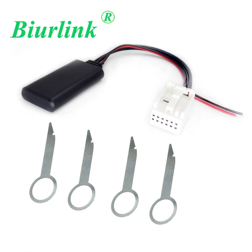 

Biurlink Vehicle CD Removal Tools + 12 Pin Wireless Audio Input Bluetooth Module Aux Adapter for Volkswagen RCD210 RCD310 RCD510
