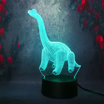 

3D Dinosaur Jurassic Park Boy Gift Brachiosaurus Night Light LED7 Color Remote /Touch USB Christmas Halloween Children's Light