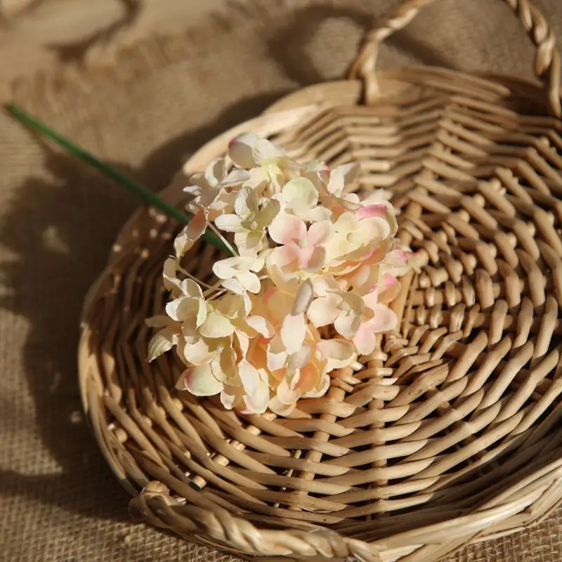 pink silk hydrangeas artificial flowers wedding flowers for bride hand silk Hydrangea fake flowers white home decoration (1)