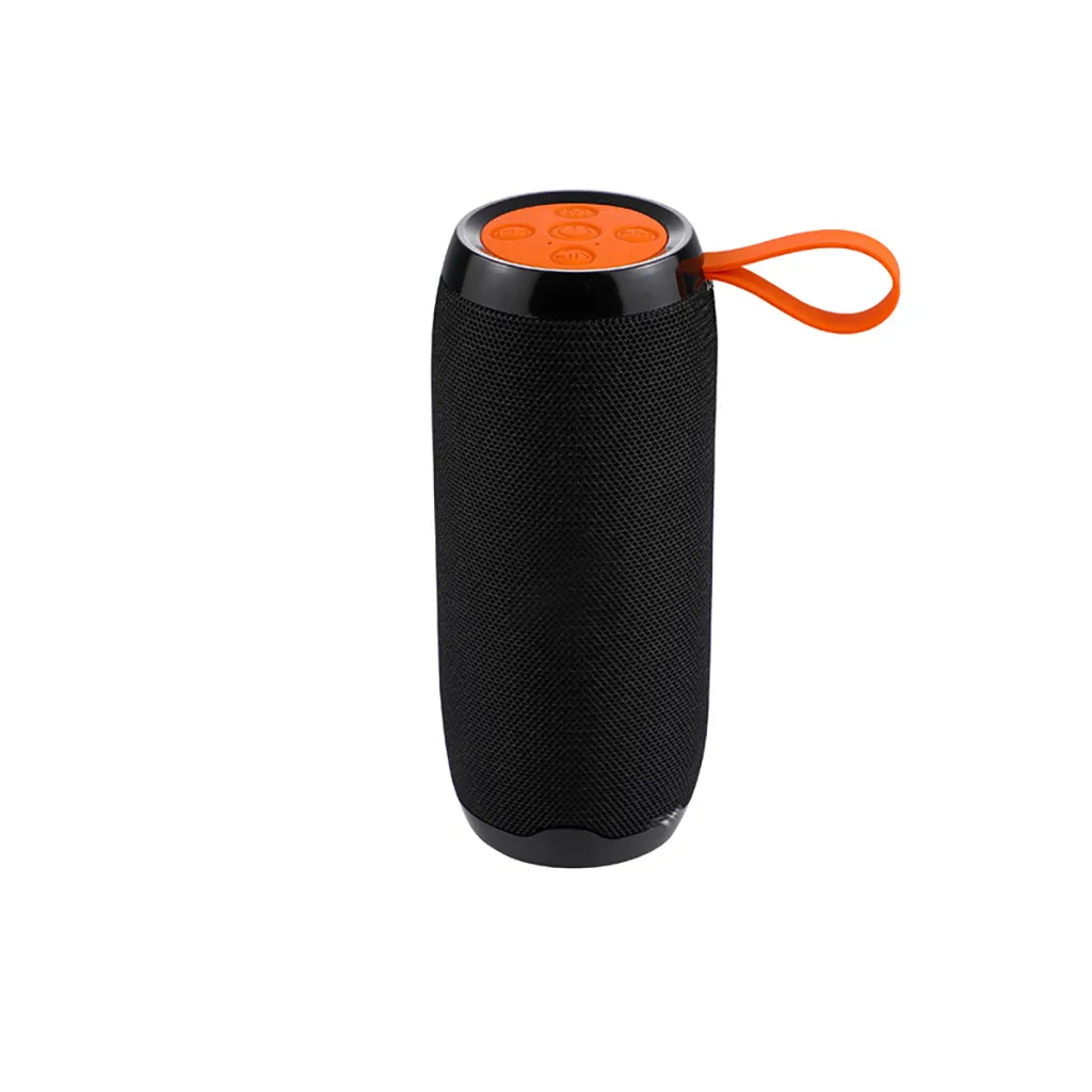 Портативный Bluetooth динамик водонепроницаемый открытый стерео бас USB/TF/FM радио аудио для учебы и работы простой и модный R0422 - Цвет: BLACK