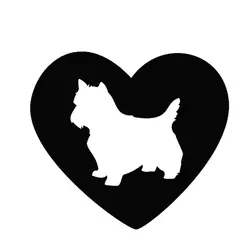 12x13 см черный/белый сердце Йоркширский терьер животное собака наклейки для автомобиля водостойкие наклейки для автомобиля аксессуары для
