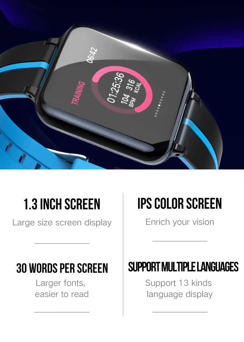 B57 Смарт-часы для мужчин и женщин, для спорта на открытом воздухе, трекер сердечного ритма, напоминание о звонке, Bluetooth, смарт-браслет для Android IOS, ремешок