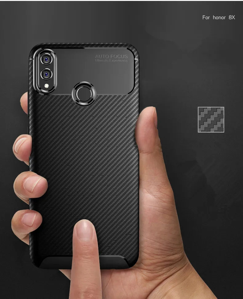 Чехол из углеродного волокна Honor 8A 8C с защитой от падения для Huawei 8X MAX Honor8X ARE-AL00 Y6 Pro