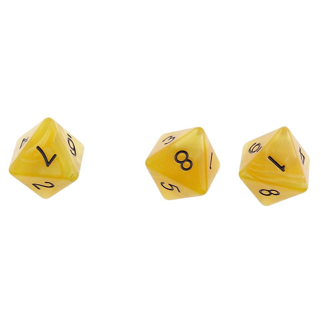 Perfeclan 20x 16mm Polyhedral Acrylic 8-sided Dice D8 Dies Toy for Dungeons & Dragons Table Board Game Accessory