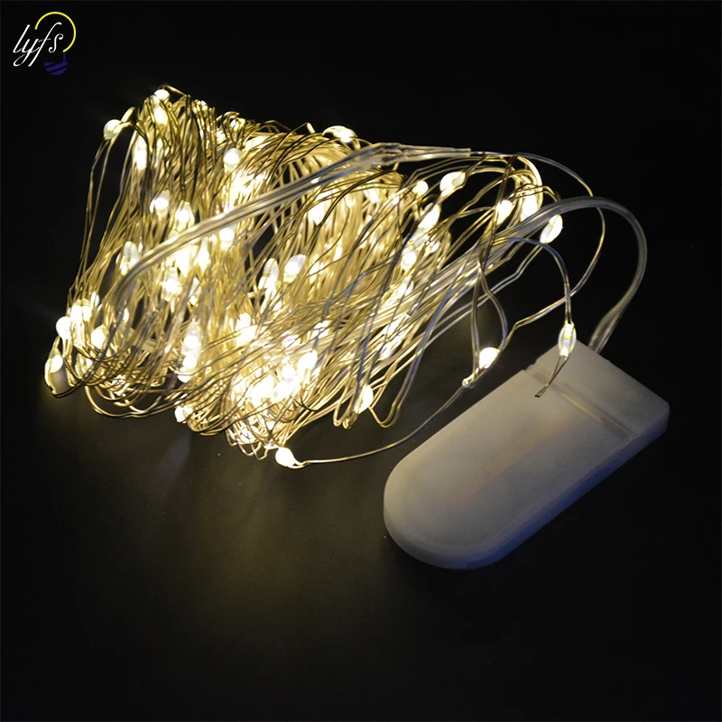 

LYFS 5M 50 LED Button Battery String Lights Copper Wire LED Lights Decoration Fairy Lights For Birthday Party Garland Wedding