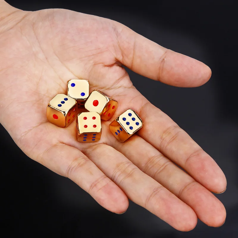 5 PCS/Set Full Metal Funny Dice 13*13mm Dice Standard Six Sidedin Dice