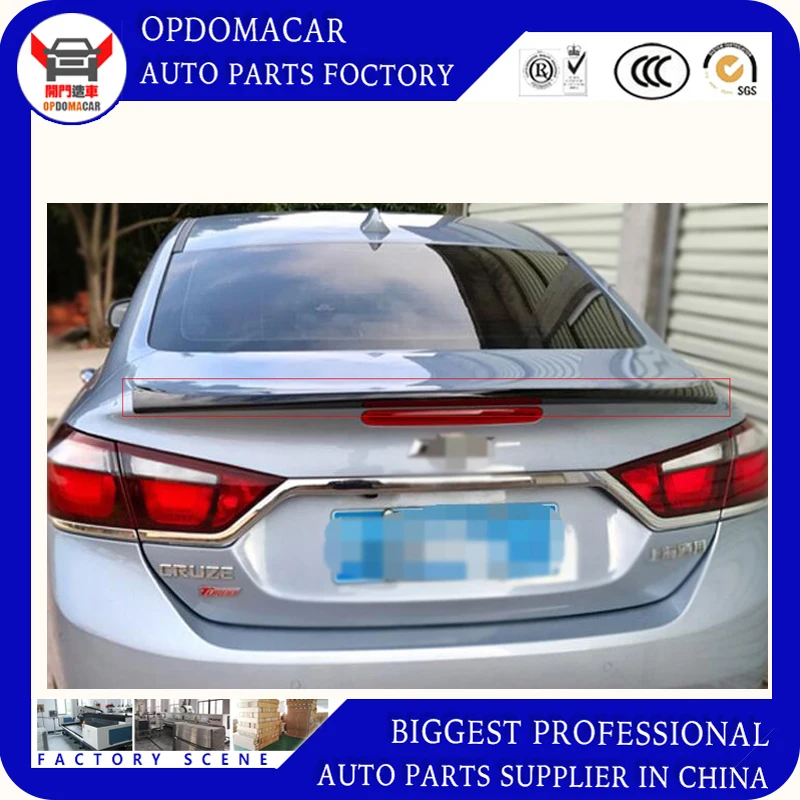 

High quality ABS primer black white red ect color car rear lip spoiler without light for Cruze 2015 2016