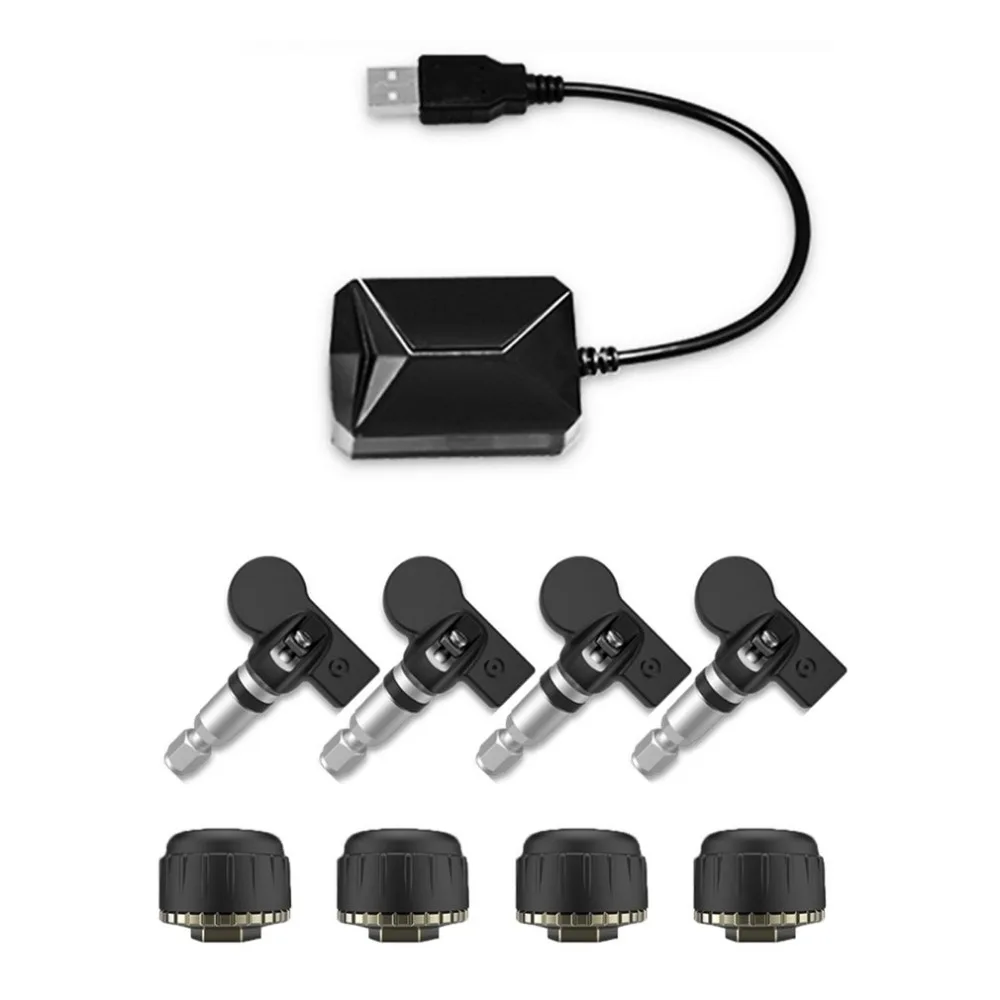 NewUniversal USB автомобильный TPMS Android система контроля давления в шинах с 4 внешними датчиками автоматическая охранная сигнализация s Top